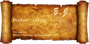 Bucher Júlia névjegykártya